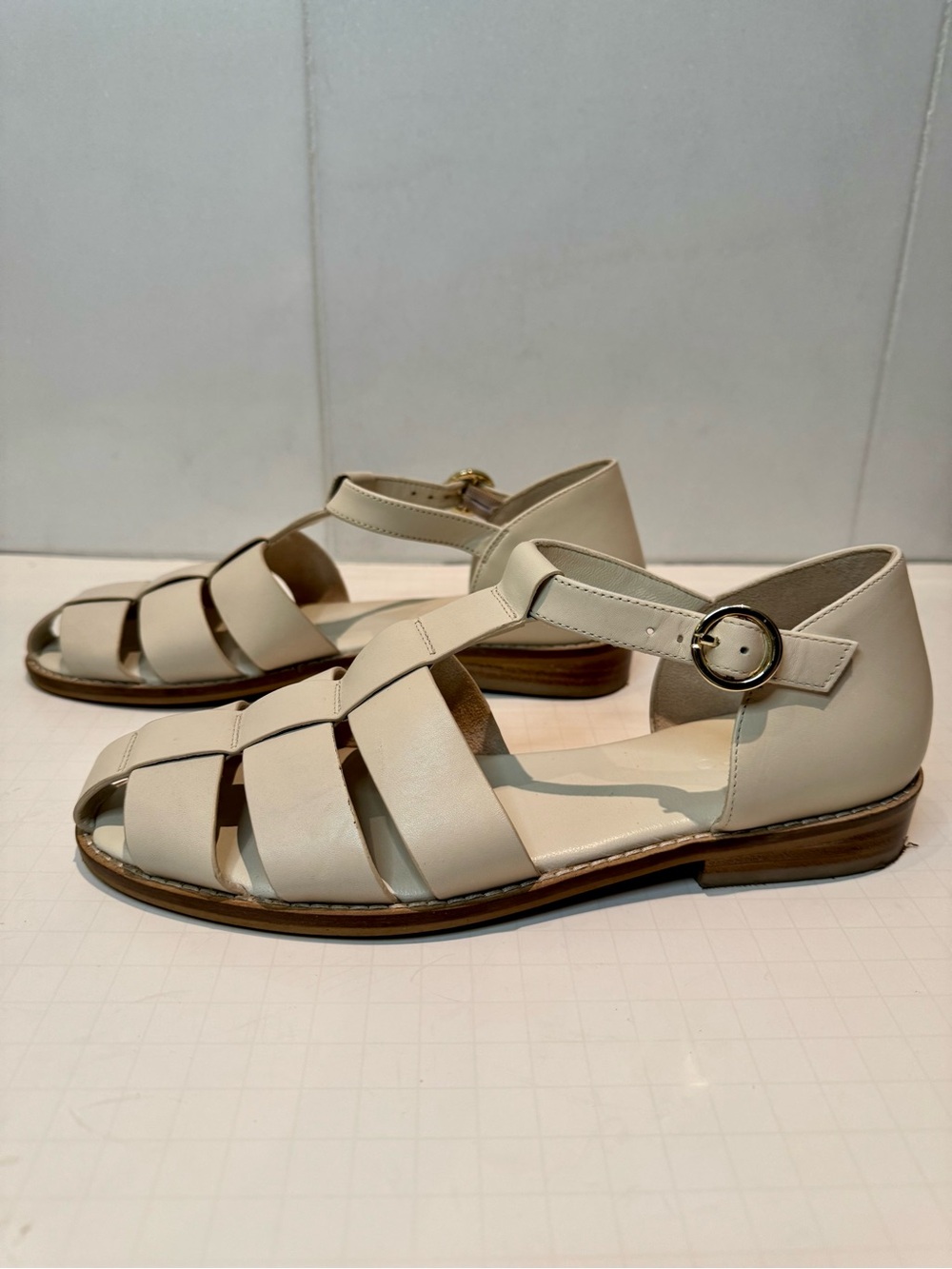 Pilcro The Maris Fisherman Sandals in Cream Size 6.5/ EU 37